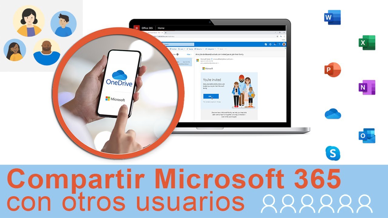 Cómo compartir Microsoft 365 Familia? Aceptar la invitación (suscripción) -  2021 - YouTube