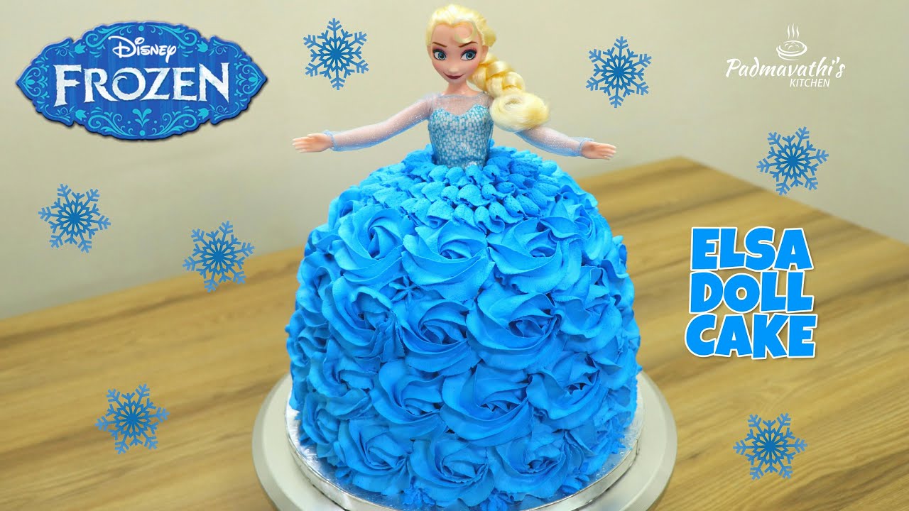 Elsa Doll Cake | Frozen Cake | Whipped Cream Frosting - YouTube