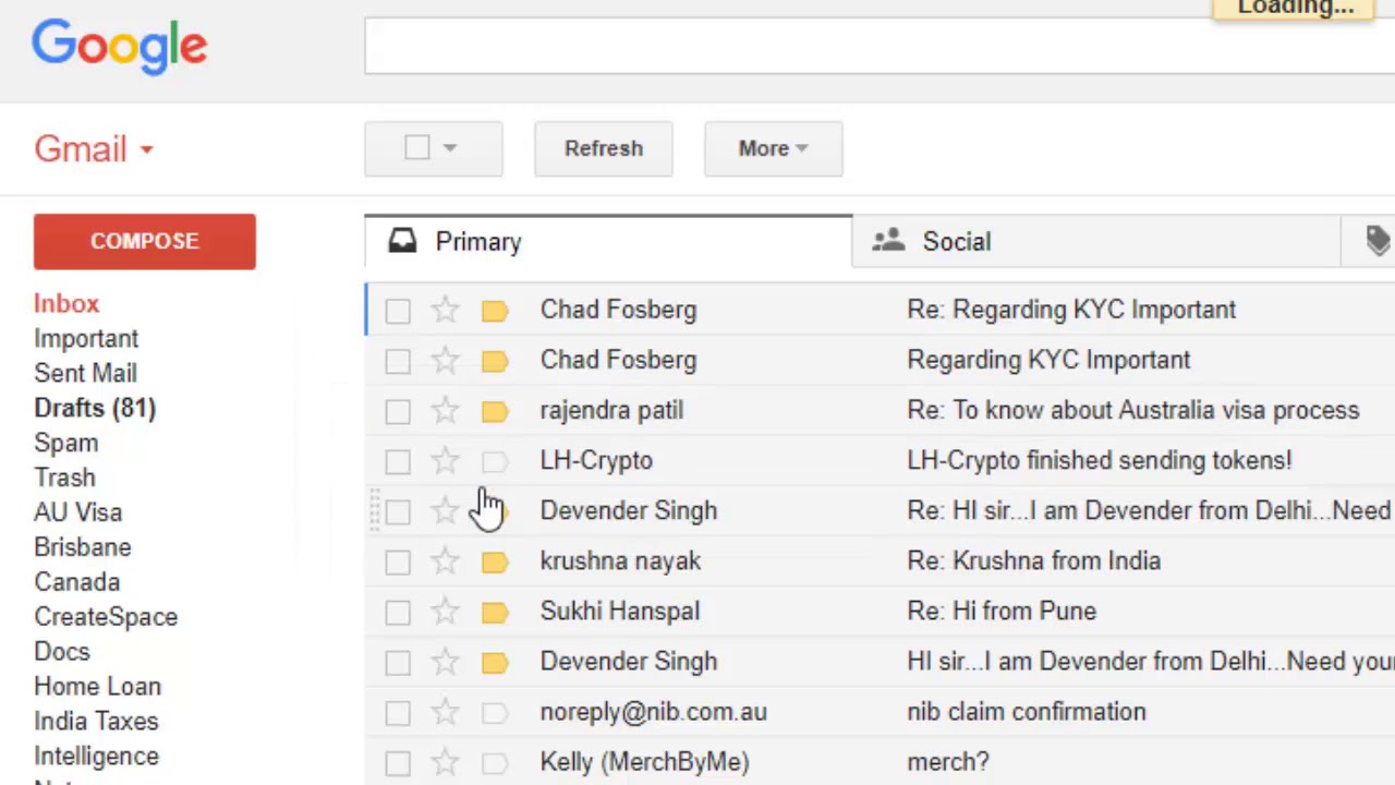 Read Gmail Email Inbox