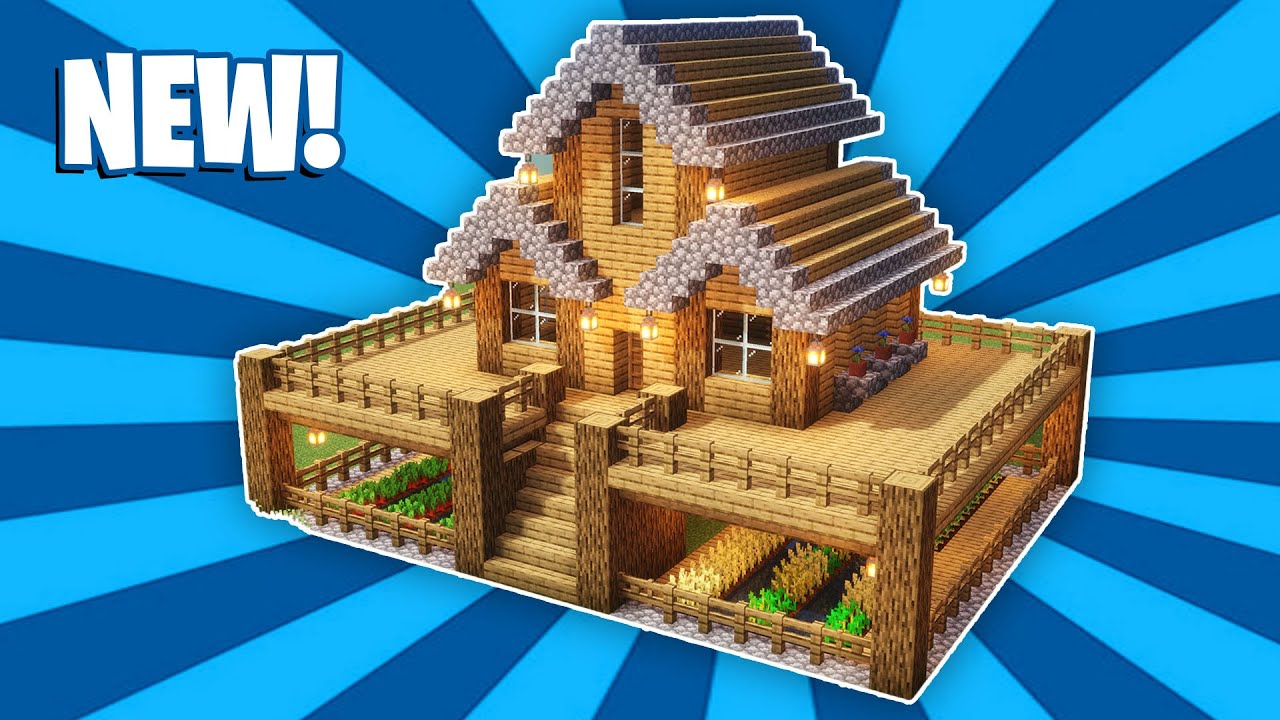 Minecraft House Tutorial : (#13) Large Wooden Survival House (How to ...