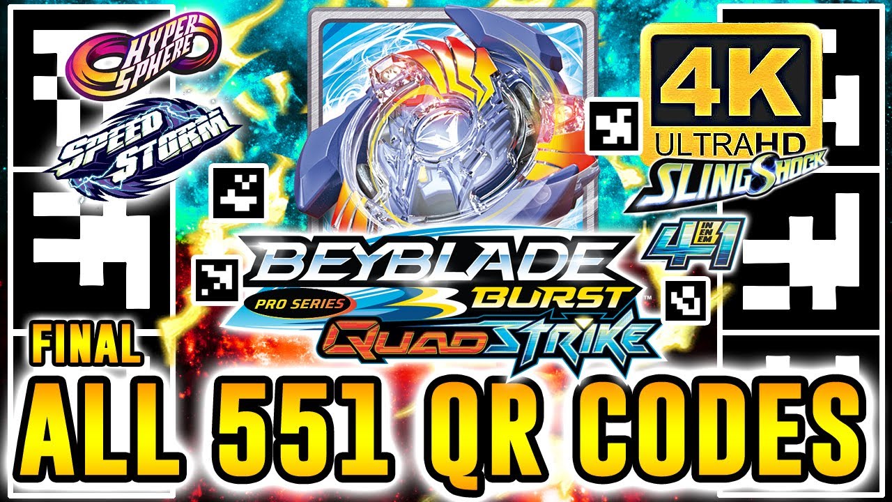 ALL 551 QR CODES BEYBLADE BURST APP IN 4K! Beyblade Burst QR Codes ...