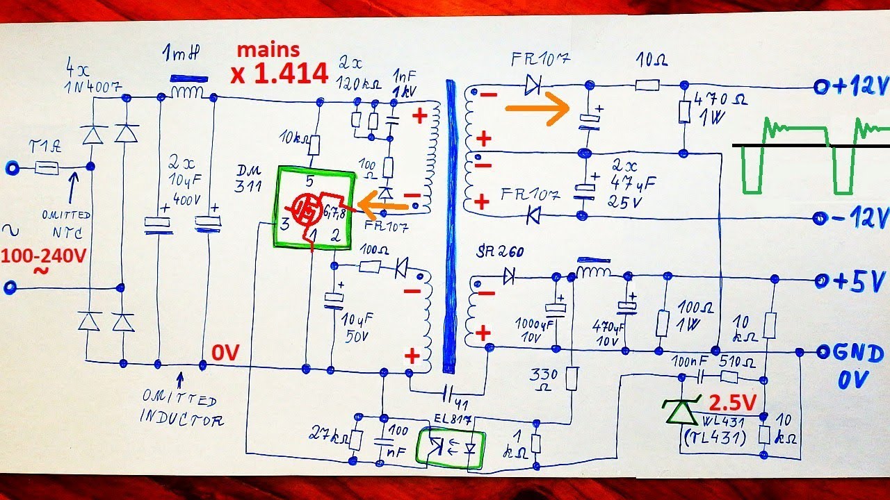 Self Switching Power Supply Circuit Diagram