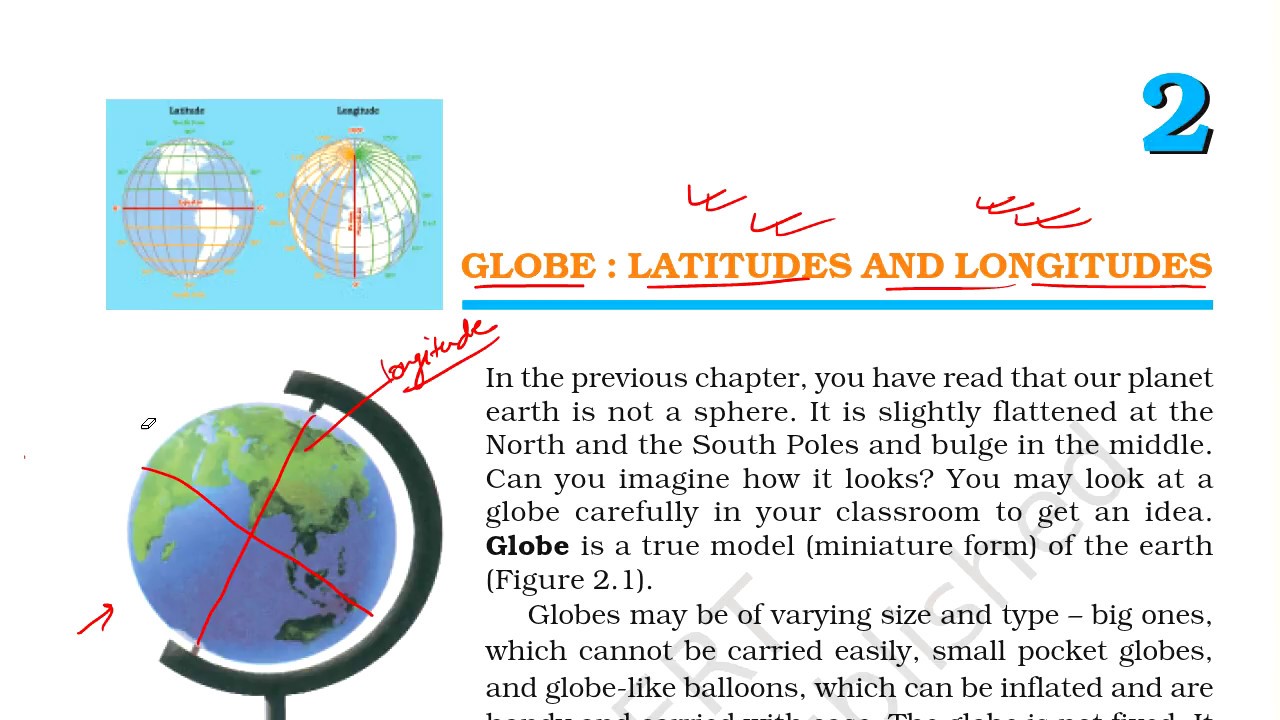 Class 6th Geogrophy Ncert Chapter 2 Globe Latitudes And Longitudes Part 1