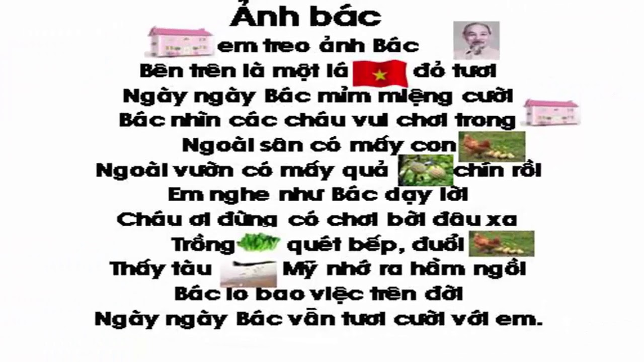 Bài Thơ Ảnh Bác - Bài Thơ Cô Dạy - Đọc Thơ Cho Bé - Truyện Thơ Cho Bé -  Youtube