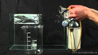 Box made of aluminum foil floating on the Sulfur Hexafluoride  gas