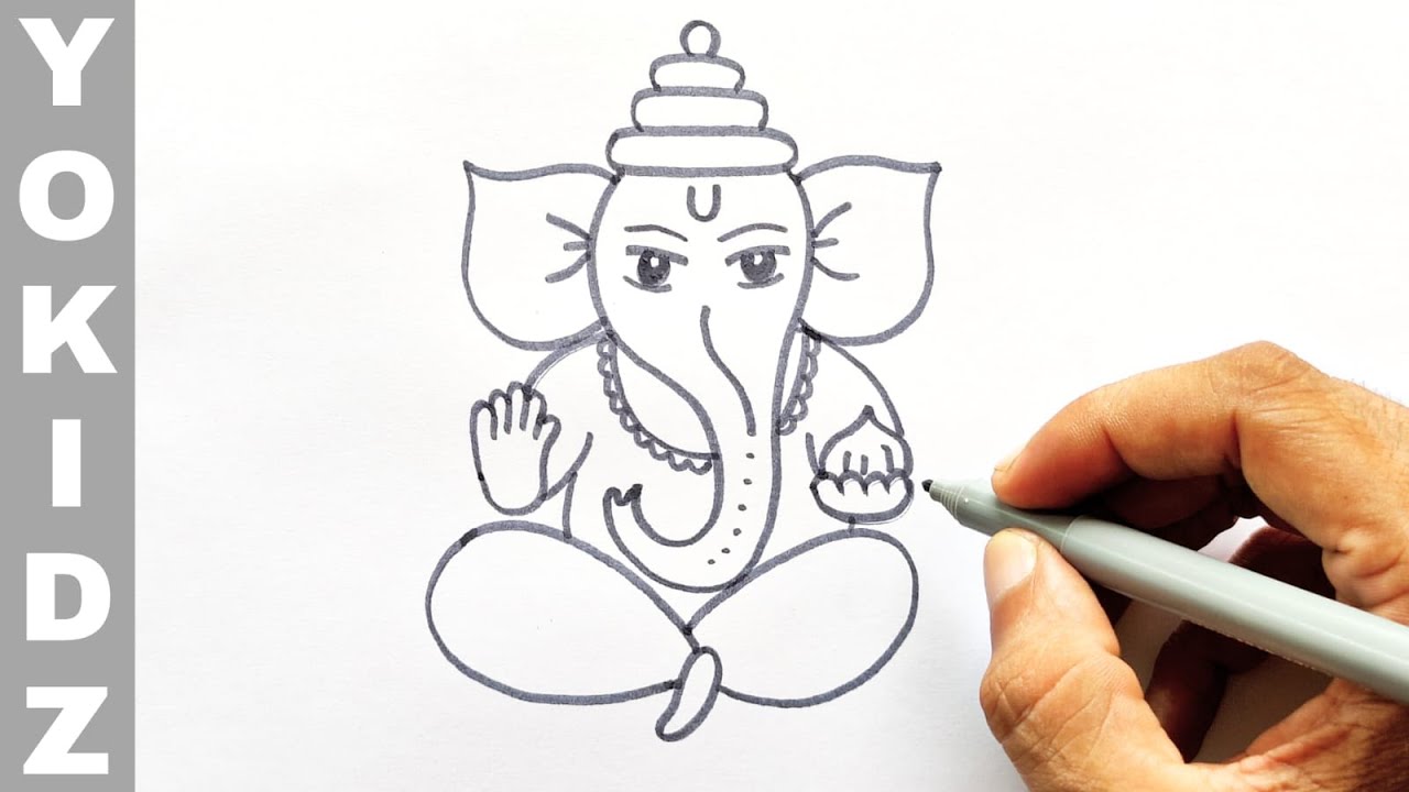 Ganesh Ji drawing Making | How to make Ganesha drawing Easy - YouTube