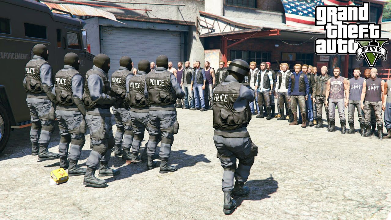 GTA 5 MODS LSPDFR 153 - RAIDING THE BIKER GANG HIDEOUT - SWAT TEAM VS ...