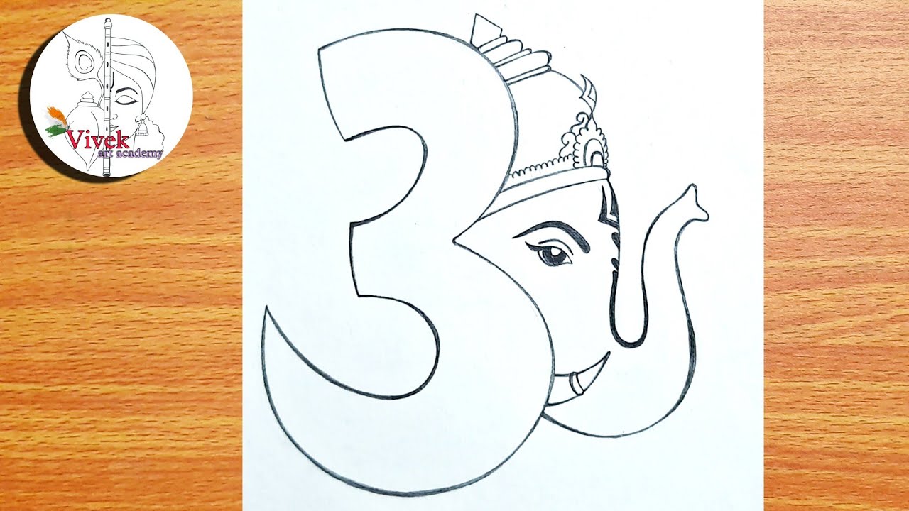 Lord Ganesha Drawing - Easy and Step by Step | Easy Ganpati Bappa ...