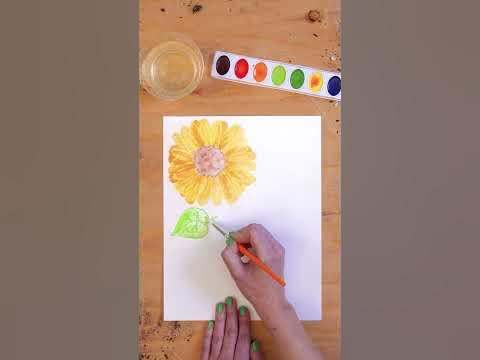 DIY Crayon Resist Sunflower Painting 🌻 #shorts #crayola #spring #diy ...