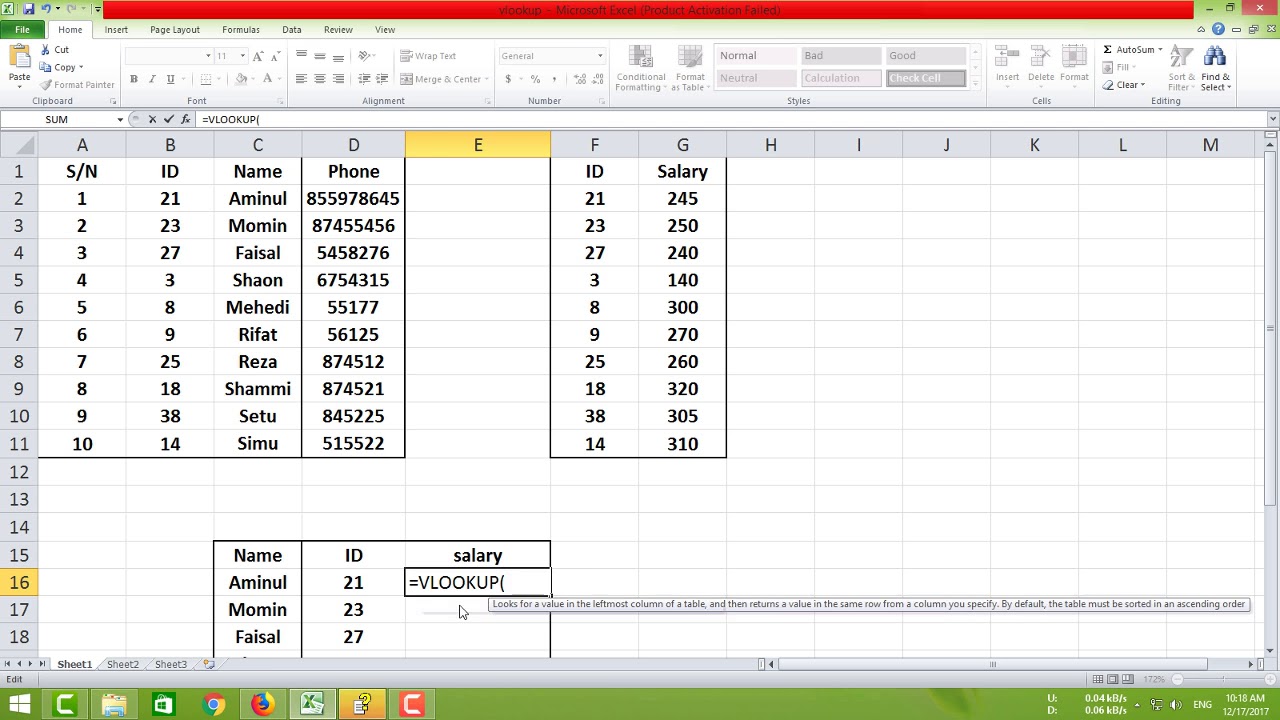 basic excel ( VLOOKUP) - YouTube