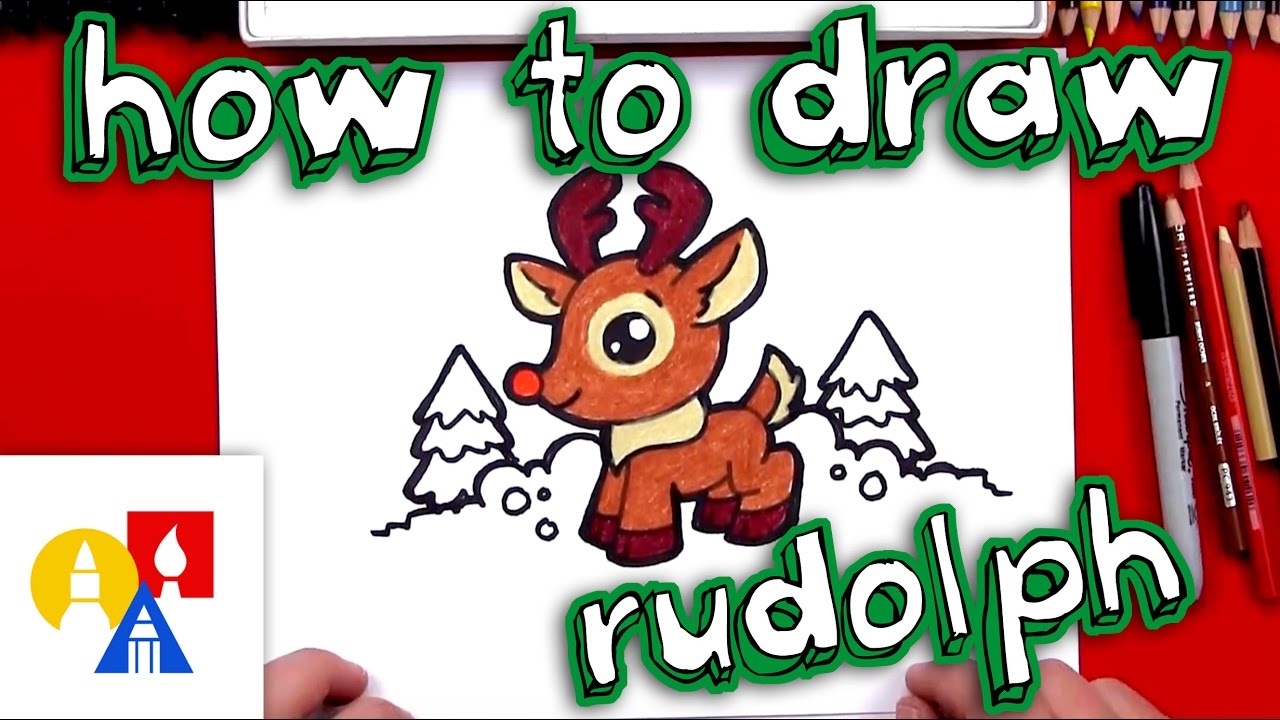 How To Draw Cartoon Rudolph - YouTube