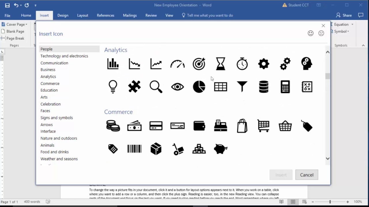 Working With Icons in Office 2016 - YouTube