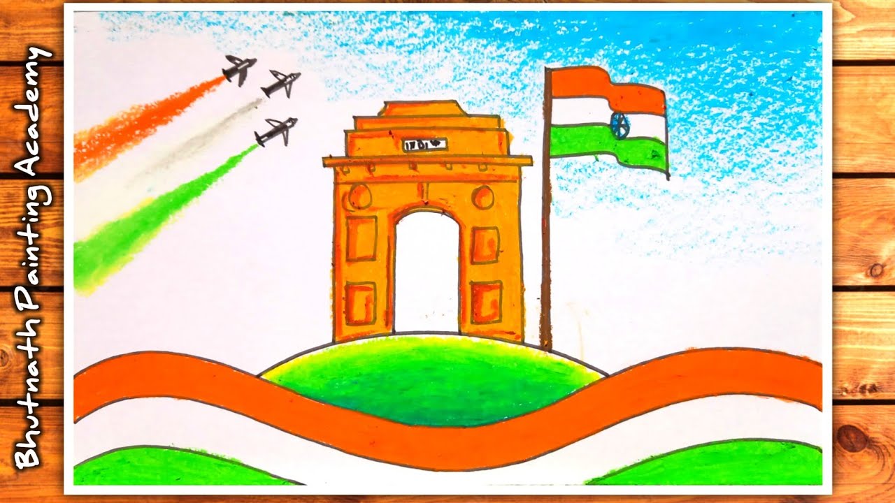 republic day drawing easy and beautiful - YouTube