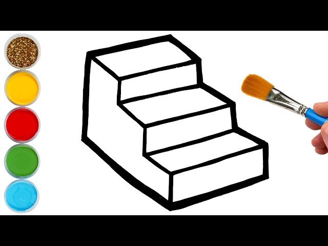 Stairs Rainbow Drawing, Painting, Coloring for Kids & Toddlers | How to ...