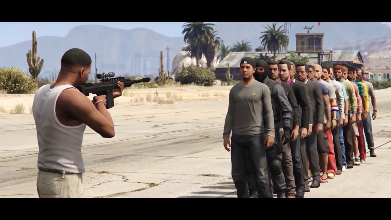 GTA 5 ONLINE _ HOW MANY PEOPLE 1 BULLET CAN PASS THROUGH_.mp4 - YouTube