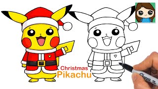 How to Draw Santa Pikachu | Pokemon Christmas