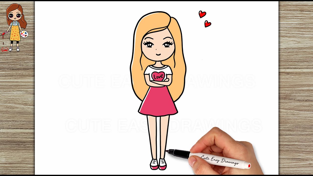 How to Draw a Cute Little Girl - Easy Drawings - YouTube