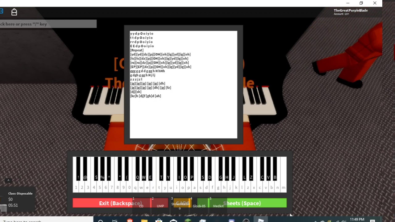 me messing around with roblox piano - YouTube