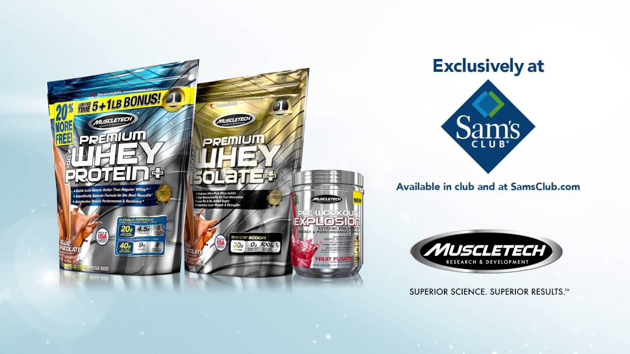 MuscleTech® Premium 100% Whey Protein Plus at Sam's Club - YouTube