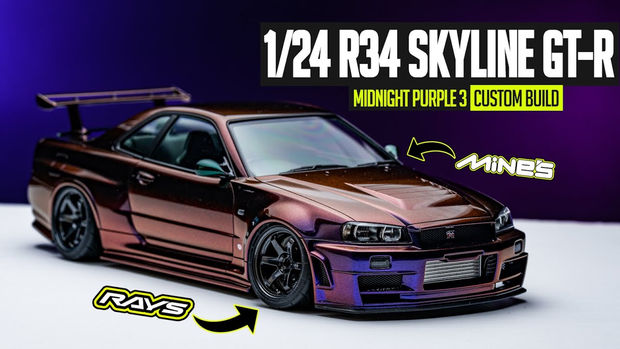 Custom Build: 1/24 Scale NISSAN R34 SKYLINE GT-R | MIDNIGHT PURPLE Ⅲ ...