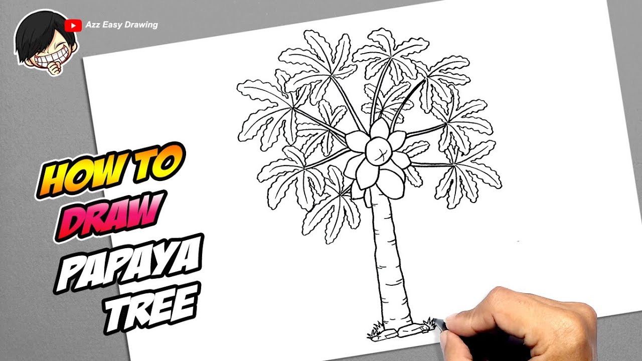 How to draw Papaya Tree - YouTube