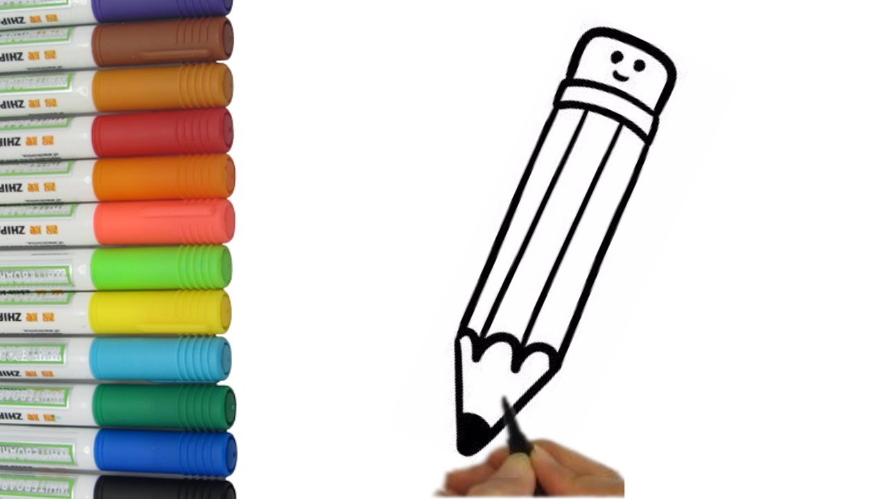 How to draw a Pencil for kids | Pencil Easy Draw Tutorial - YouTube