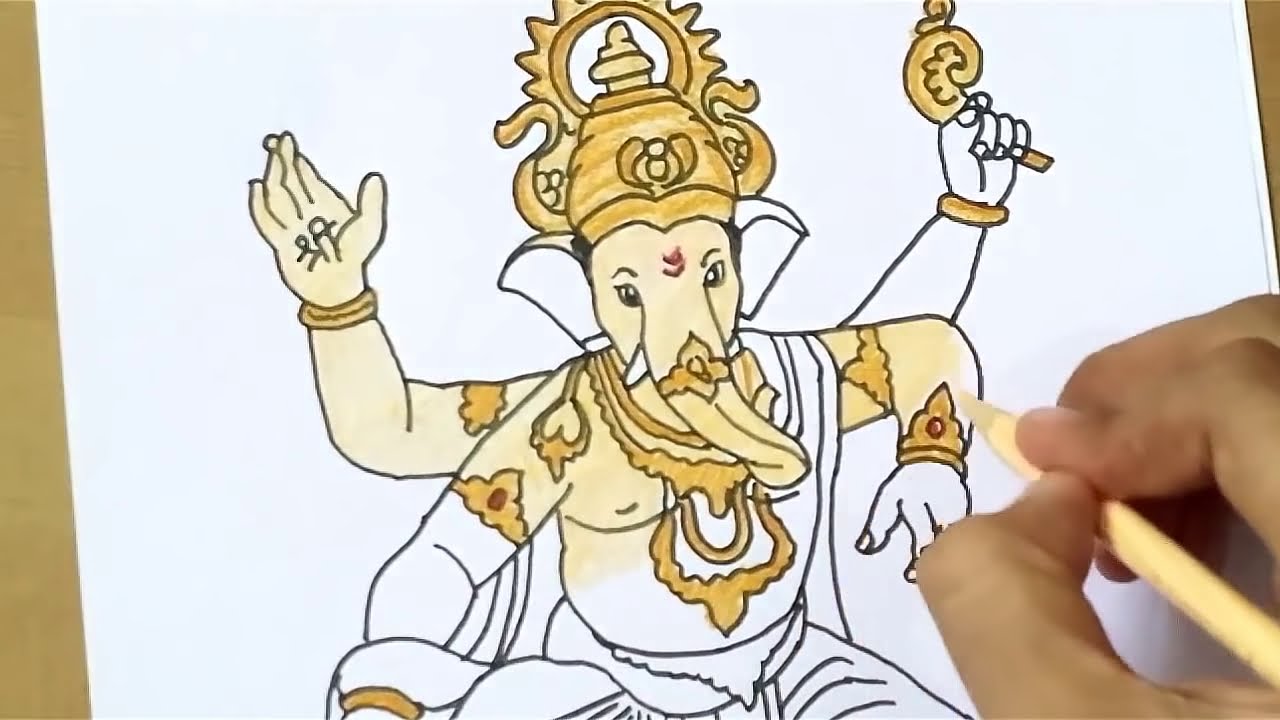 How to Draw Ganpati Bappa | God Ganesha drawing - YouTube