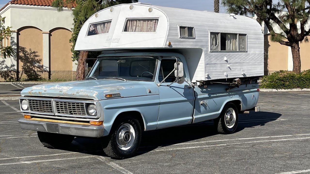 1970 Ford F250 Hellblau Travel Queen Camper - YouTube