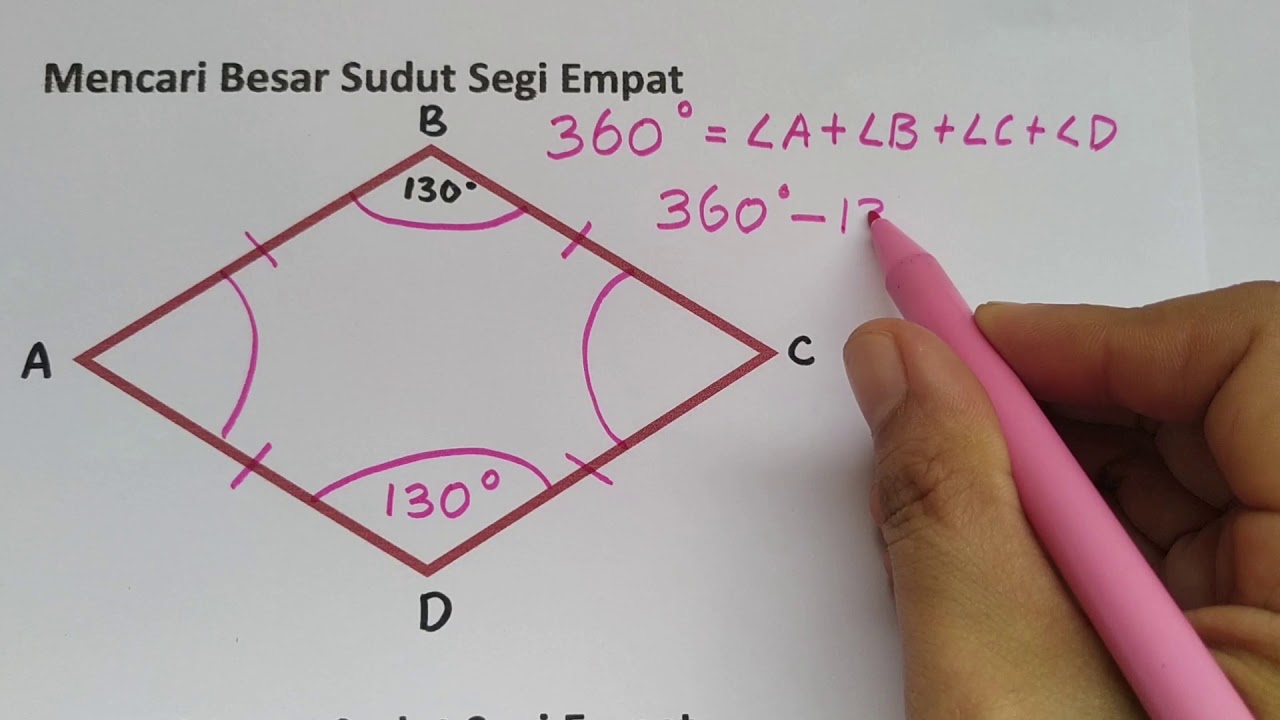 Menghitung Besar Sudut Pada Segi Empat 4 Youtube