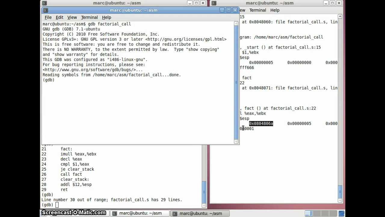 assembly program- Factorial- III - YouTube