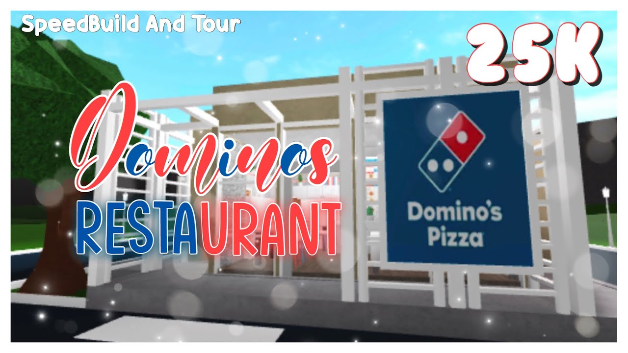 Bloxburg - 25k Dominos Restaurant - speedbuild + tour - YouTube