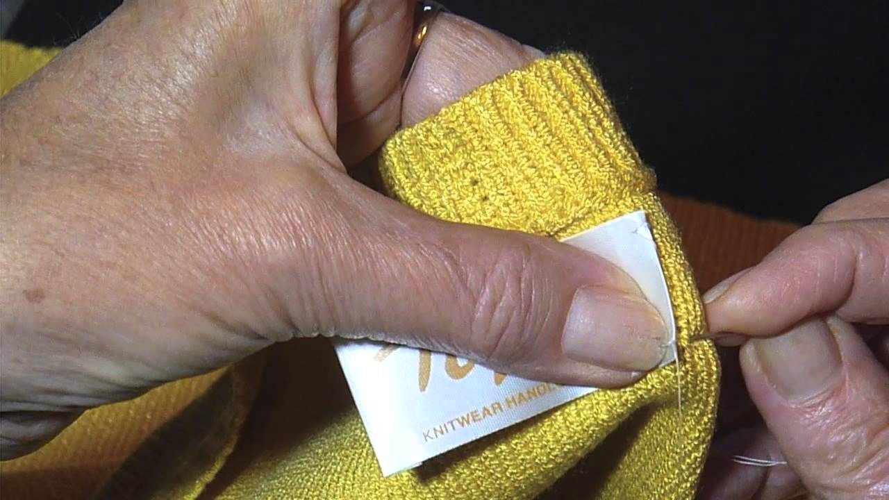 HOW TO SEW A LABEL INTO A GARMENT - YouTube