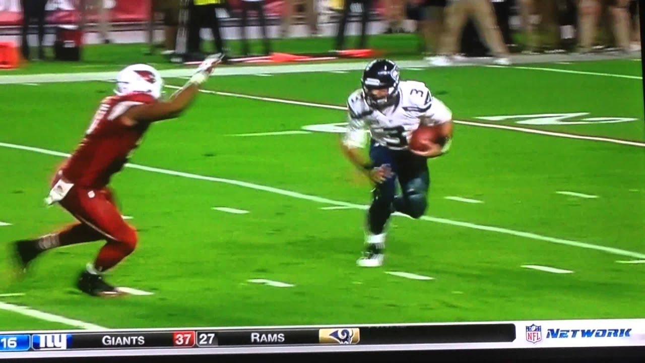 Russell Wilson's best rushing touchdown as he jukes players 1080p YouTube