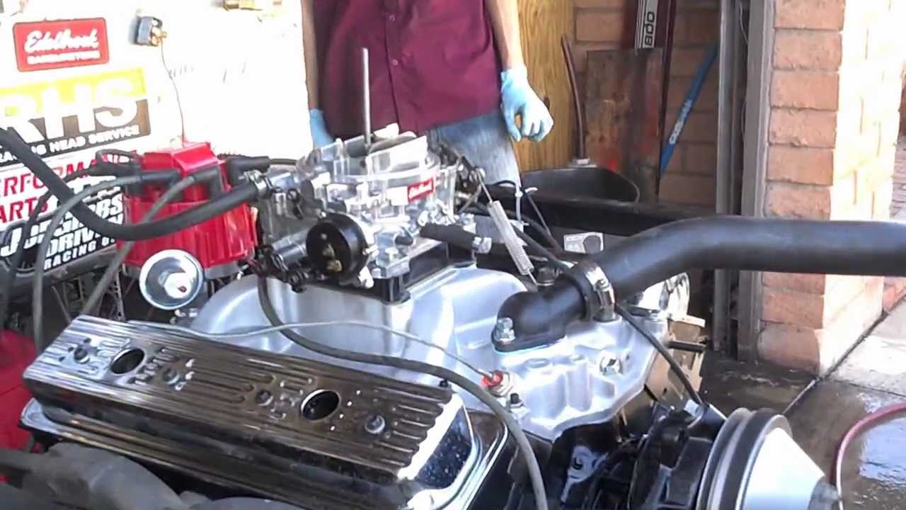 5.7 liter Chevy Vortec with edelbrock and carb - YouTube