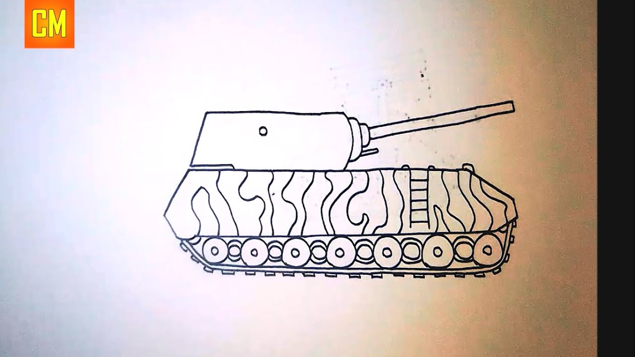 KEREN...!!! Cara Menggambar Tank Panzer VIII Maus [SUPER HEAVY TANK ...