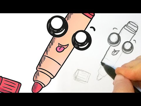 Cómo dibujar un plumón Kawaii - YouTube