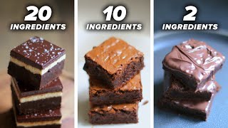 20-Ingredient vs. 10-Ingredient vs. 2-Ingredient Brownie  Tasty