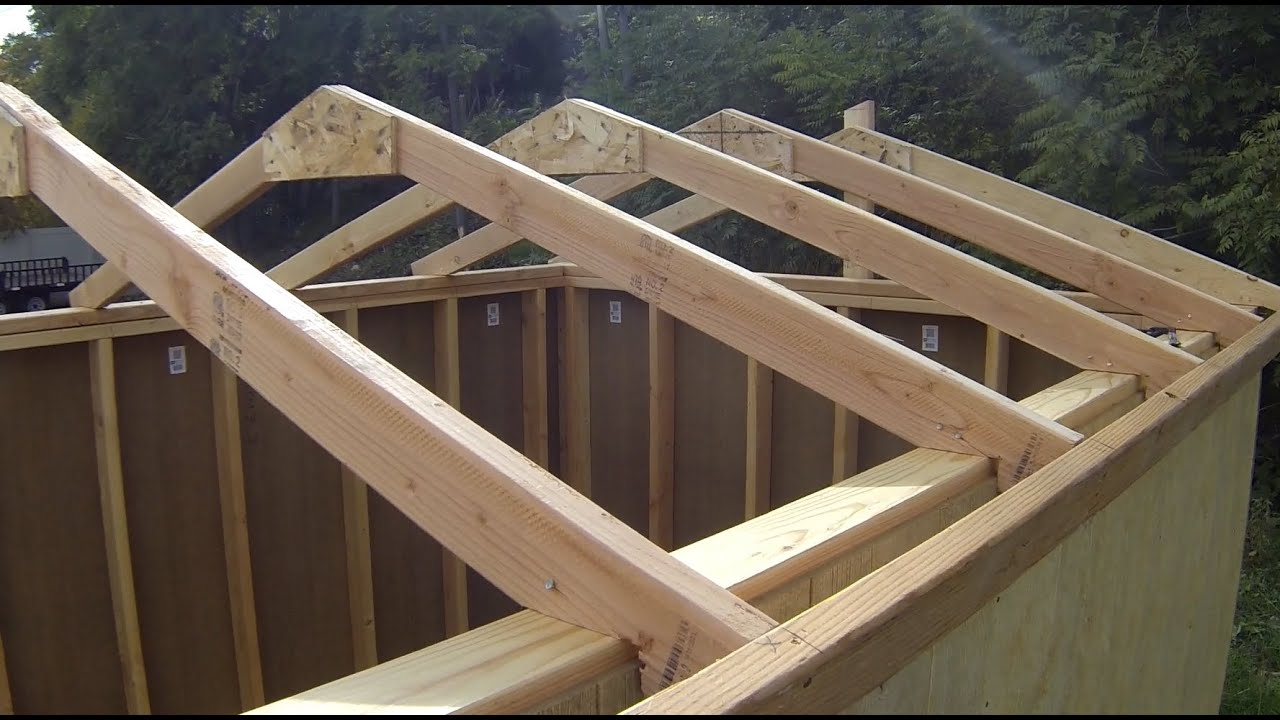 How To Build A Shed: Building & Installing Roof Rafters - YouTube