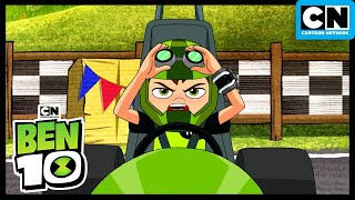 Ben 10 Races Gwen & Grandpa | Ben 10 | Cartoon Network