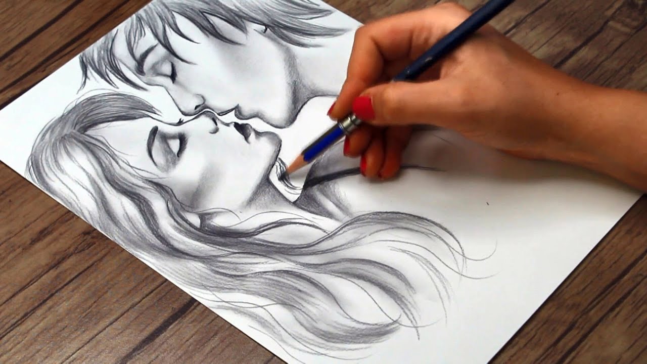 Couples Kissing Drawing