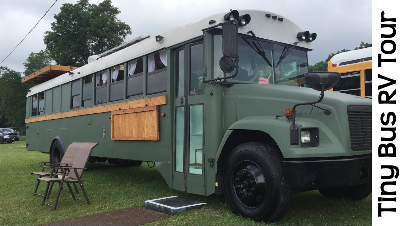 Spectacular Tour Of Tiny House School Bus RV Conversion Camper ...