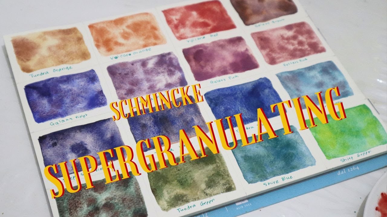 Schmincke Supergranulating Watercolors Swatches on Fabriano Artistico ...