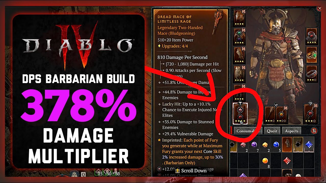 Unleash The Fury: Diablo 4 Barbarian Reaches Level 50