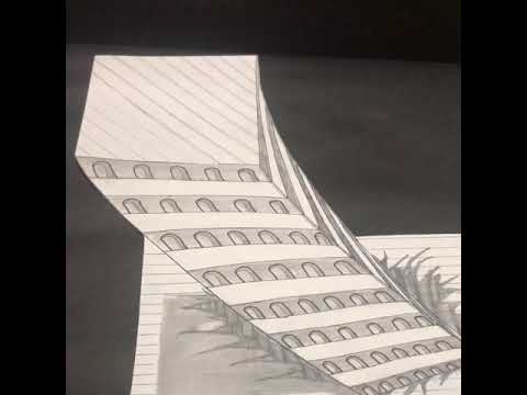 #leaning building #optical illusion #pen and #pencil #blackandwhite ...