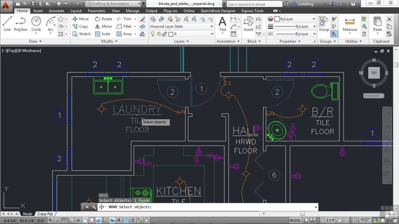 AutoCAD Training 0604 Rotating Objects - YouTube