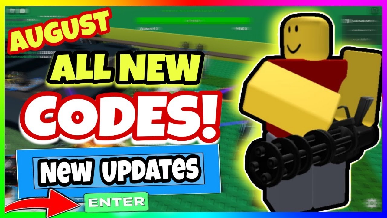 AUGUST *ALL NEW* CODES in TOWER DEFENSE SIMULATOR | August New Updates ...