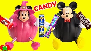 minnie mouse and mickey mouse halloween pumpkins candy surprises