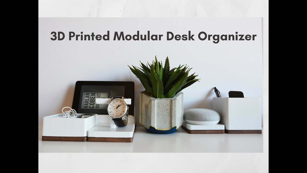 3D Printed Modular Desk Organizer - YouTube