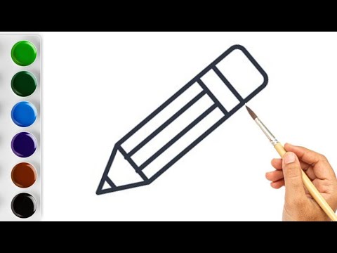 How to draw a Pencil | Pencil drawing easy step by step | Draw a school ...