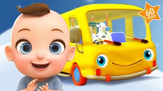 wheels on the bus nursery rhymes kids songs minibus